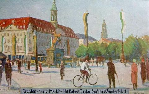 Picture postcard with bicycle motif (Unternehmensarchiv BRP-Rotax, Gunskirchen; siehe auch Sammlungsbestand Fahrrad-Veteranen-Freunde-Dresden 1990 e.V.)